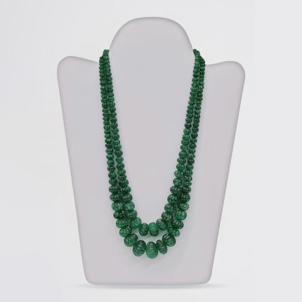 EMERALD CARVING RONDELLE BEADS